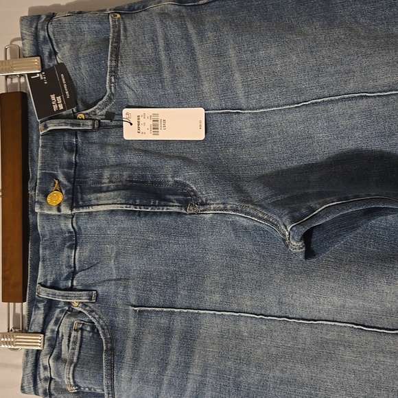 Express Light Blue Flare Jeans - Picture 3 of 9